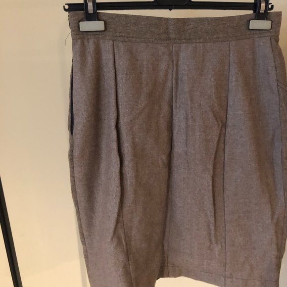 Handcut by Preloved Recycled Wool & Leather Skirt - Picture 3 of 3